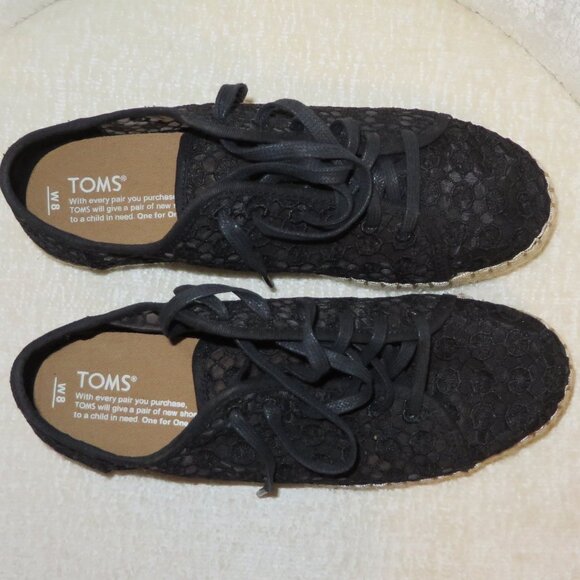 Toms Alpargata Rope Lace Ups, Ladies 8 New - Picture 3 of 5